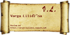 Varga Liliána névjegykártya